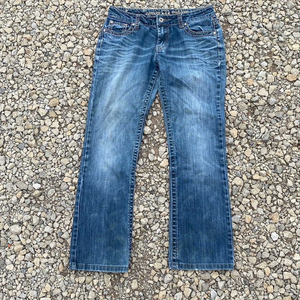 Boot cut medium weight denim jeans
